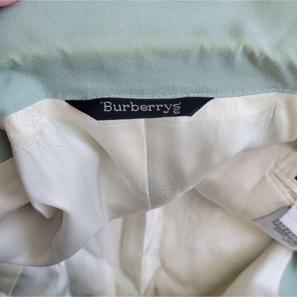 Burberry Vintage Mint Wool Double Breasted Blazer Jacket Small - Picture 8 of 16